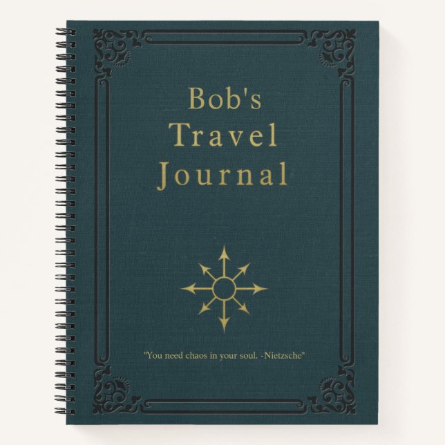 Personalisiert Vintage Travel Journal Notizbuch (Vorderseite)