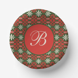 Personalisiert Vintage Weihnachten/Winter gemuster Pappteller