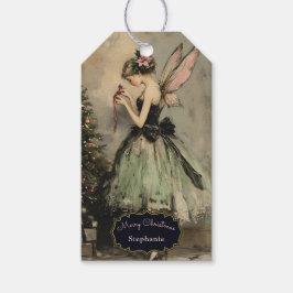 Personalisiert Vintage Weihnachtsfeiertag Geschenkanhänger