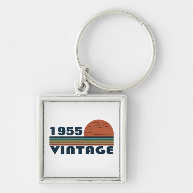 Personalisiert Vintagen 70. Geburtstag Schlüsselanhänger (Vorne)