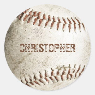 Personalisiert Vintager Baseball Runder Aufkleber