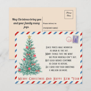 Personalisiert Vintager Weihnachtsbaum Feiertagskarte