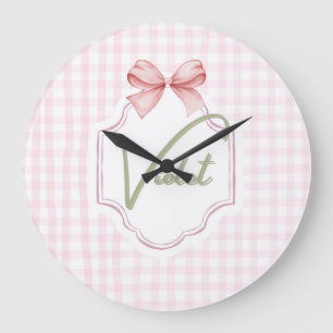 Personalisiert Violet Baby Girl Kinderzimmer Bow&G Große Wanduhr