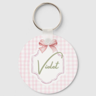 Personalisiert Violet Baby Girl Kinderzimmer Bow&G Schlüsselanhänger