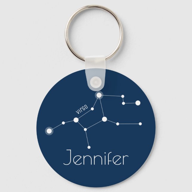Personalisiert Virgo Zodiac Constellation Schlüsselanhänger (Vorderseite)