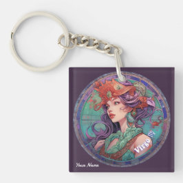 Personalisiert Virgo Zodiac Schlüsselanhänger