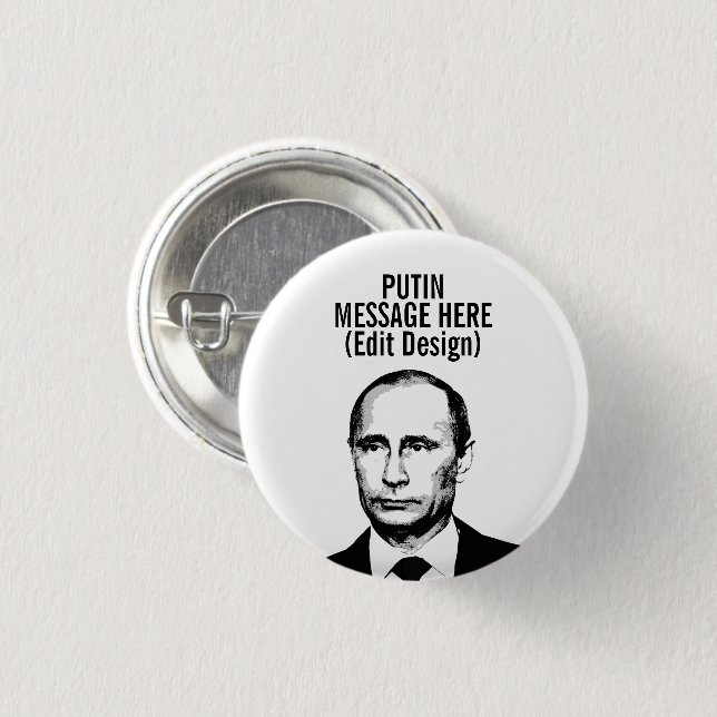 PERSONALISIERT VLADIMIR PUTIN BUTTON (Vorne & Hinten)