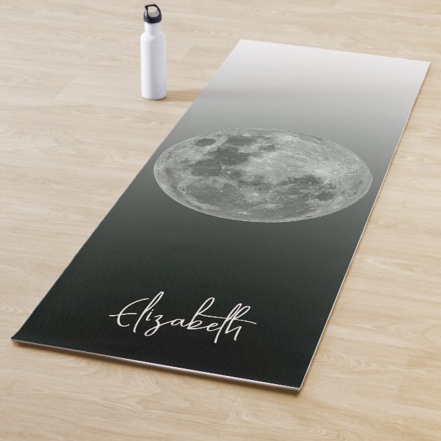 Personalisiert Vollmond Schwarz & Weiß Ombre Yogamatte (Beispiel)