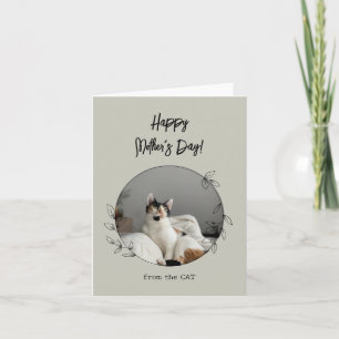 Personalisiert vom Cat Happy Mother Day Green Karte