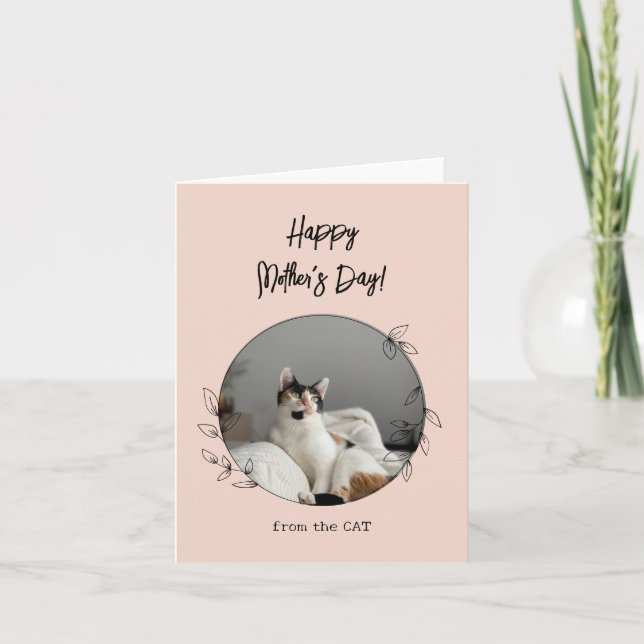 Personalisiert vom Cat Happy Mother Day Satin Karte (Vorderseite)
