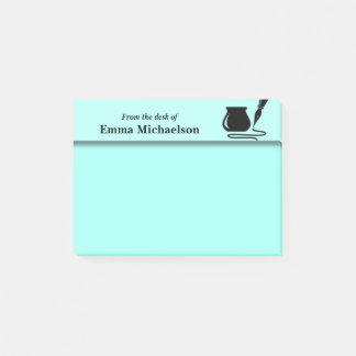 Personalisiert vom Schreibtisch, aqua Post-it Klebezettel