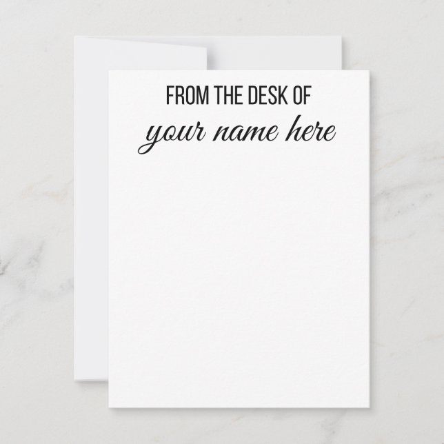 Personalisiert vom Schreibtisch der Notecards Mitteilungskarte (Vorderseite)
