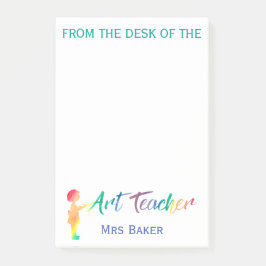 Personalisiert vom Schreibtisch des Kunstlehrers Post-it Klebezettel