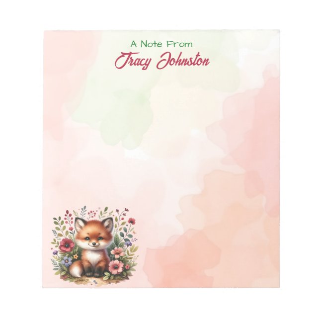 Personalisiert vom Schreibtisch des Wasserfarbenfo Notizblock (Vorderseite)