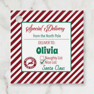 Personalisiert von Santa Gift Tags für Kinder Geschenkanhänger