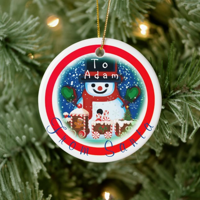 Personalisiert von Santa Keramik Ornament (Baum)