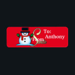 Personalisiert von Santa Snowman Red Christmas<br><div class="desc">Manchmal müssen wir der physische Helfer für den Weihnachtsmann sein! Personalisierte Aufkleber vom Weihnachtsmann werden das sicherlich leichter machen! Sag es nicht einfach...  Beweisen Sie es mit einem visuellen Zeichen auf den Geschenken Ihrer Kinder vom Weihnachtsmann selbst! Sicherlich eine Beste Mama je bewegen! Frohe Weihnachten!</div>