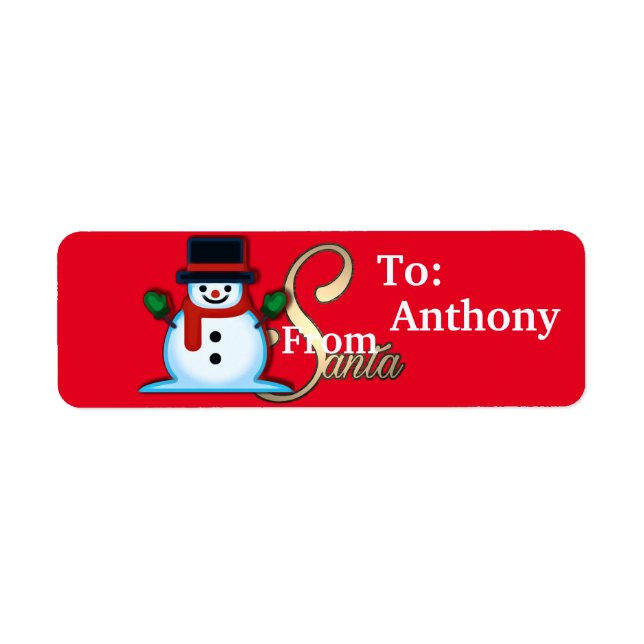 Personalisiert von Santa Snowman Red Christmas (Vorne)