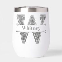 Personalisiert W Initial Silver Monogram Ihr Name