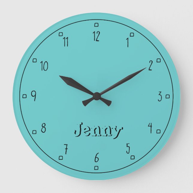 Personalisiert wählen Sie Ihre eigene Farbe aus Große Wanduhr (Vorderseite)