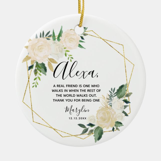 Personalisiert Wahre Freunde sind nie weit auseina Keramik Ornament (Vorne)