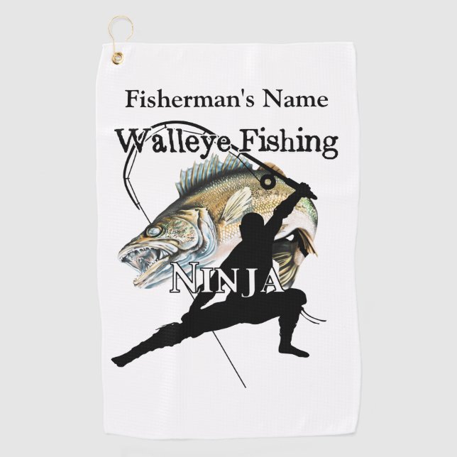 Personalisiert Walleye Angeln Ninja 2 Handtuch (Vorderseite)