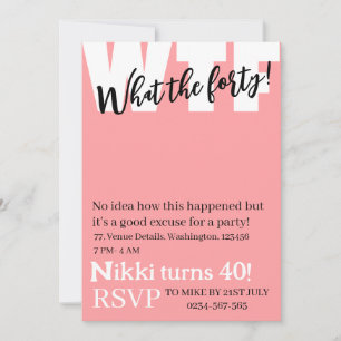 Personalisiert Was der vierzigste Geburtstag Einladung