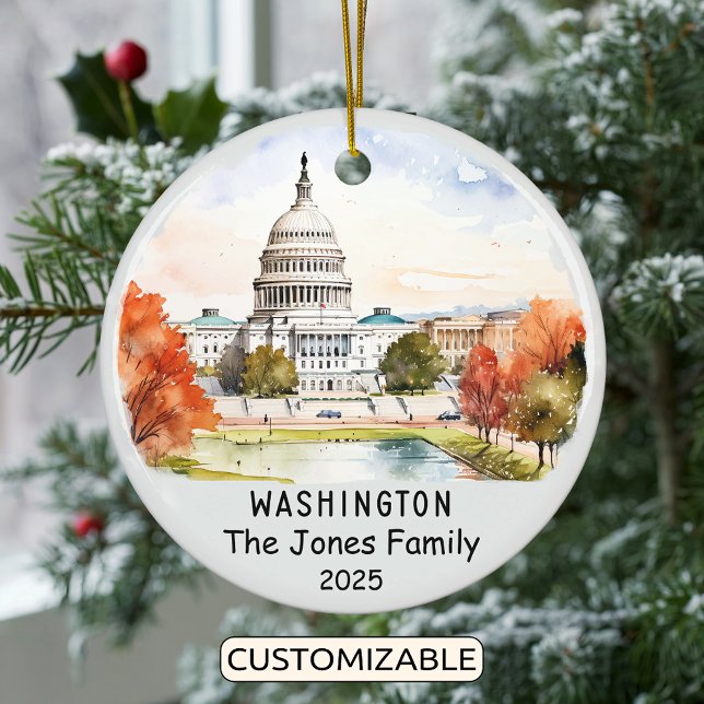 Personalisiert Washington Ornament, USA Keramik Ornament (Von Creator hochgeladen)