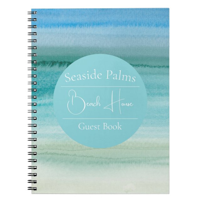 Personalisiert Watercolor Coastal Abstrakt Guestbo Notizblock (Vorderseite)