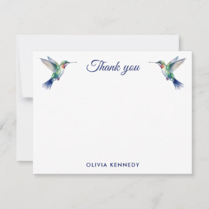 Personalisiert Watercolor Hummingbird Vielen Dank Mitteilungskarte