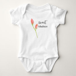 PERSONALISIERT WATERCOLOR ROSE BABY STRAMPLER