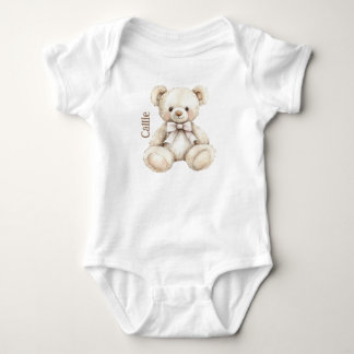 Personalisiert Watercolor Teddy Bear Baby Strampler