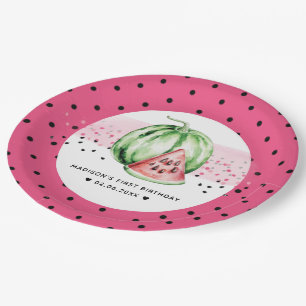 Personalisiert Watermelon Geburtstag Pappteller
