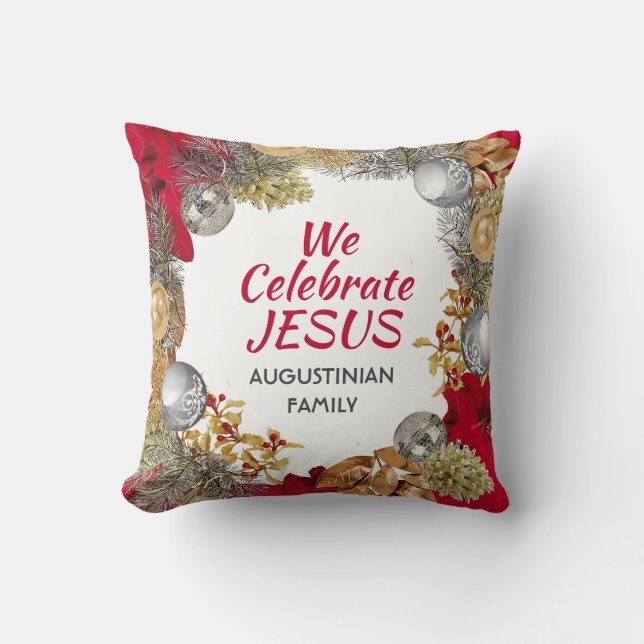 Personalisiert WE CELEBRATE JESUS Kissen (Vorderseite)