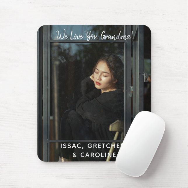 Personalisiert We Liebe You Oma Foto Script Mousepad (Mit Mouse)