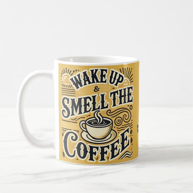 Personalisiert Weck und Riechen der Kaffee-Tasse Kaffeetasse (Links)