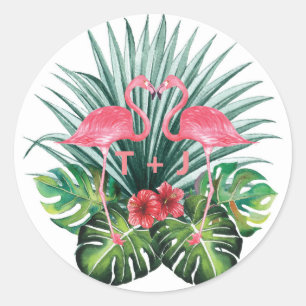 Personalisiert Wedding Bridal Flamingo Sticker