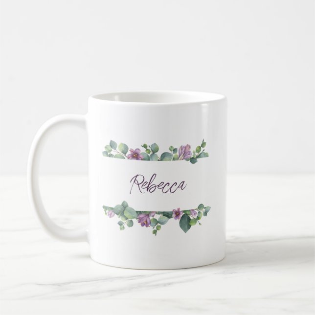 Personalisiert Wedding Bridesmaid Eukalyptus Kaffeetasse (Links)