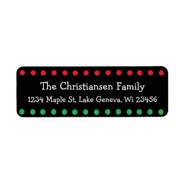 Personalisiert Weihnachten Black Red Green Polka D (Vorne)