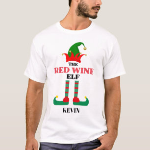Personalisiert Weihnachten Der Rote Weinelf T-Shirt