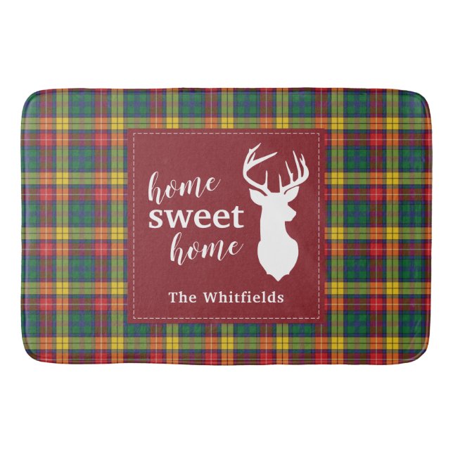 Personalisiert Weihnachten Tartan Clan Buchanan Ka Badematte (Vorderseite)