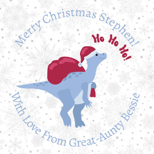 Personalisiert Weihnachtsmann Claus Dinosaurier Geschenkpapier