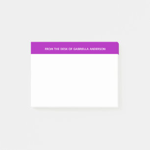 Personalisiert weiß und Lila Post-it Klebezettel