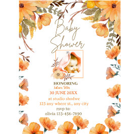 PERSONALISIERT WEISSE ORANGEBABY SHOWY Einladung