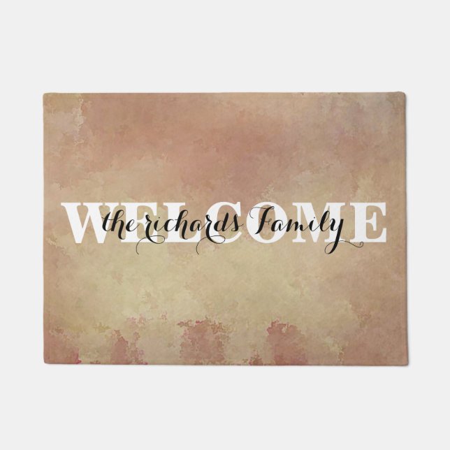 Personalisiert Welcome Modern Funny Family Monogra Fußmatte (Vorderseite)