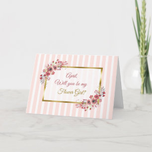 Personalisiert Werden Sie meine Blumenmädchenkarte Einladung