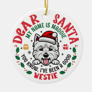 Personalisiert West Highland White Terrier Weihnac Keramik Ornament