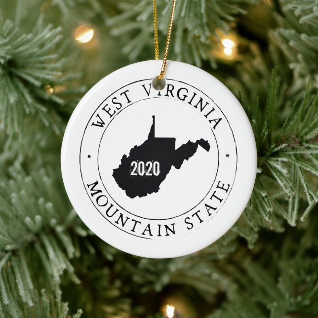 Personalisiert West Virginia Keramik Ornament (Baum)