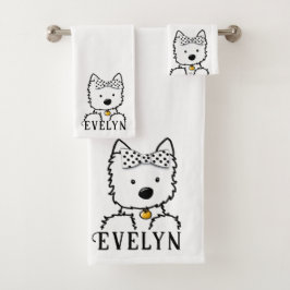 Personalisiert Westie Girl Badhandtuch Set