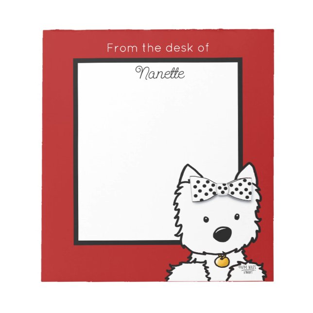 Personalisiert Westie Girl Notizblock (Vorderseite)